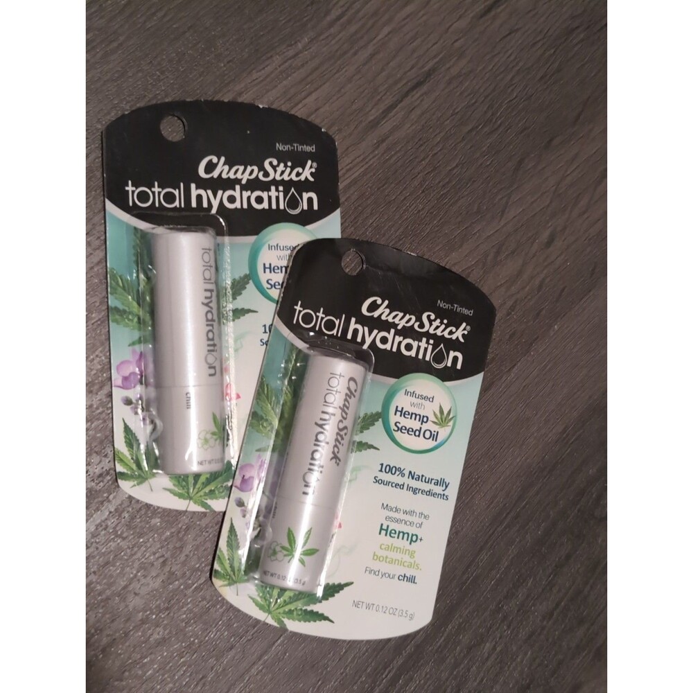 2 Pk ChapStick Total Hydration Lip Balm Essential Oils Seed Oil